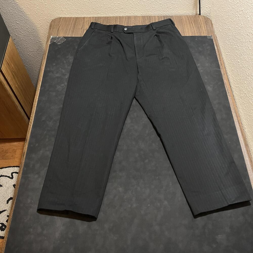 Suitsupply Pants Mens 34 Black Firenze Pure Cotton Pleated Dress Trousers B3016